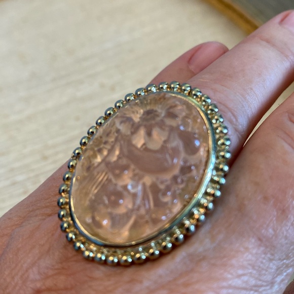 Vtg Carved Ring (7.5) - Picture 2 of 4